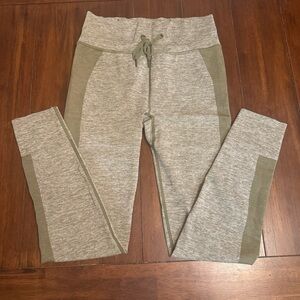Victoria’s Secret Pink Active Womens Green Gray drawstring leggings size medium